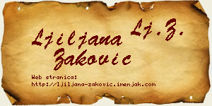 Ljiljana Zaković vizit kartica